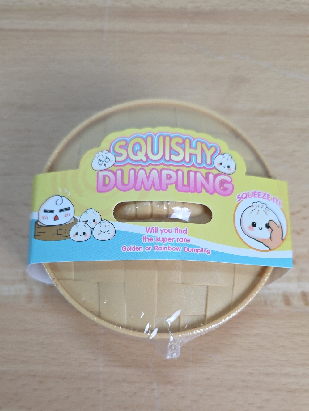 Dumpling Squishy Round Gold Tone Tin Container Mystery